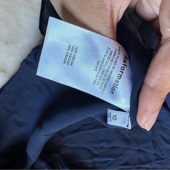 NWT Reformation Ingrid Dress in Navy Size 10 - Picture 12 of 12